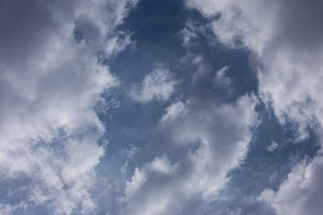 cloud view, blue sky with white clouds; background with blue sky