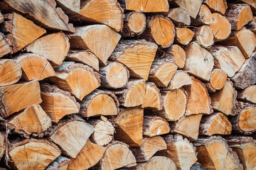  Stacks of firewood, pile of firewood