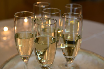 A Bunch of Glasses Filled with Alcohol