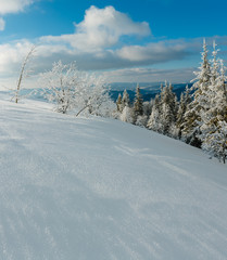 Winter mountain snowy landscape