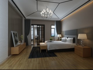 Fototapeta na wymiar 3d render of luxury hotel room