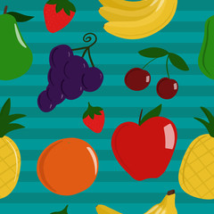 Seamless Pattern of Healthy Fruit