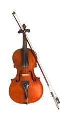 Obraz na płótnie Canvas Violin with Bow, Isolated