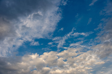 colorful dramatic sky with cloud at sunset