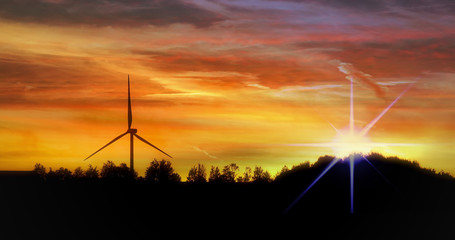 Sonnenkraft und Windkraft