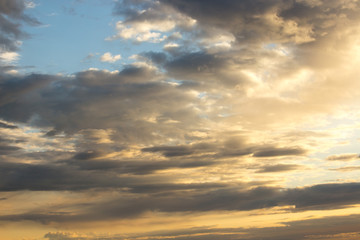 Cloudy sky at sunset