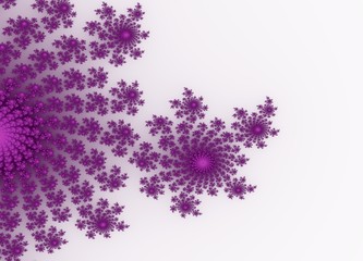 Fractal violet floral graphic ornate decor, feminine cosmetic book design layout template