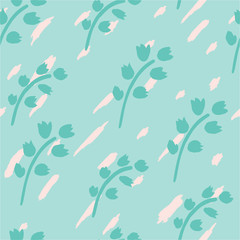 botanical floral seamless pattern. vector flower print. floral background. textile fabric design. 