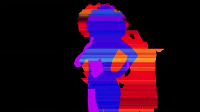 silhouetted shadow dancer sexy woman in disco and club scene
