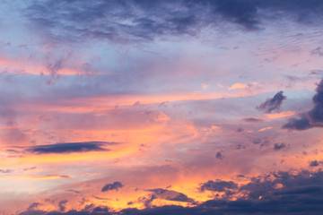 Cloudy sky at sunset