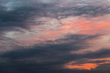 Cloudy sky at sunset