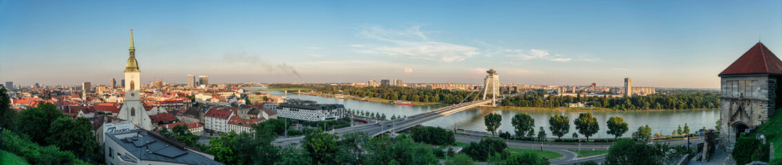 panorama of bratislava and the danube river