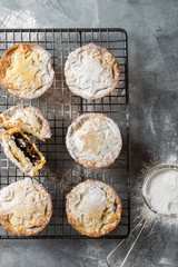Mince pies filled with vine fruits, traditional christmas food