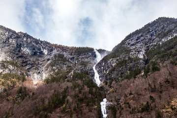 Fototapeta na wymiar Waterfalls in Norway's fjords