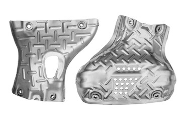 car engine collector thermal insulation on white background