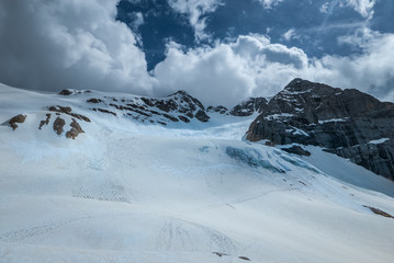 Majestic alpine glacier at winter