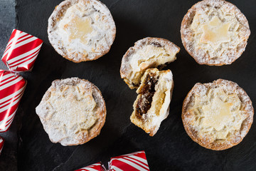 Mince pies filled with vine fruits, traditional christmas food © manuta
