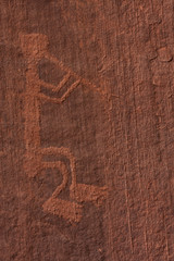 The pictograph in the rock in Monument Valley National Park