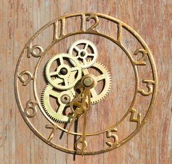Clock mechanism macro shot