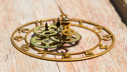 Clock mechanism macro shot