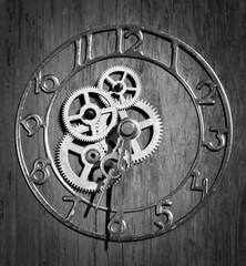 Clock mechanism macro shot