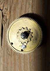 Clock mechanism macro shot