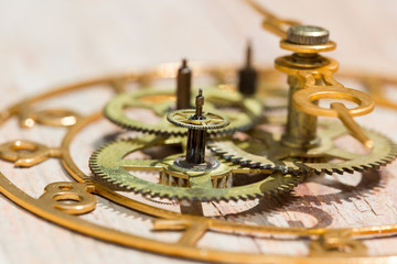 Clock mechanism macro shot