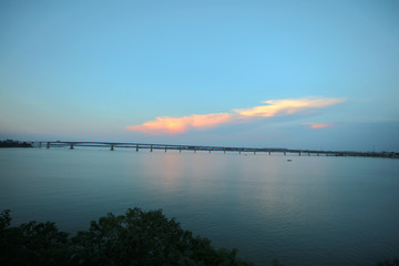Fototapeta premium Dongting lake connects island bridge