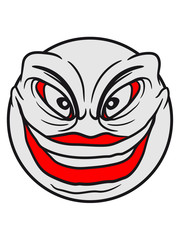 rund kreis clown joker grinsen mund fresse grinsen monster böse gesicht comic cartoon clipart horror halloween