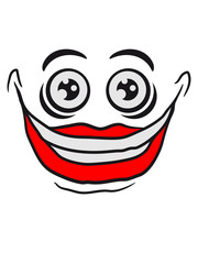 psycho verrückt clown joker grinsen mund fresse grinsen monster böse gesicht comic cartoon clipart horror halloween