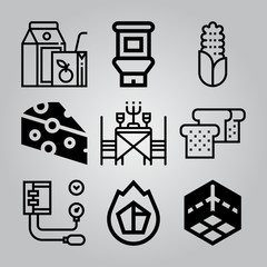 Simple 9 icon set of healthy related [iconsRandom:4] vector icons. Collection Illustration