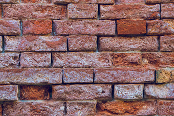 Background of red brick wall pattern texture