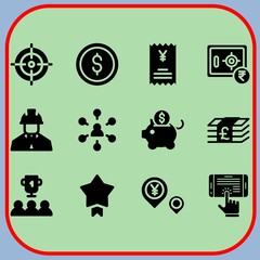 Simple 12 icon set of business related trophy, architecture, ebook and medal vector icons. Collection Illustration