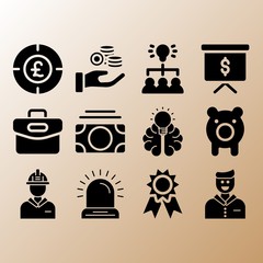 Team, siren and get money related premium icon set