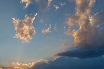 beautiful cloud during sunset