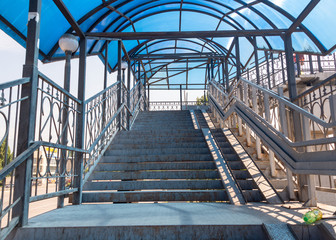bridge across the road for pedestrians