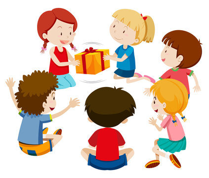 Children play present game