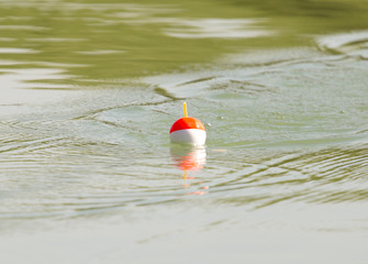 fishing float on the water © donikz