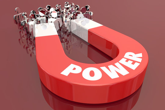 Power Influence Sway Magnet Pulling People 3d Illustration