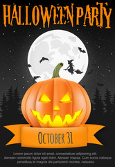 Poster for halloween party.vector illustration