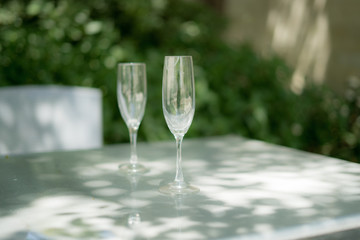 empty glass wine cups