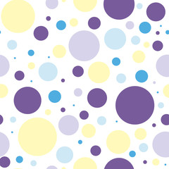 seamless background vector color circles, composition of geometric shapes. gentle pastel circles purple and yellow