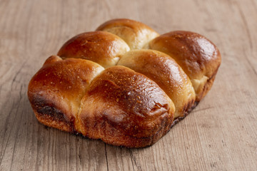 Brazilian Homemade bread on top of a wooden countertop