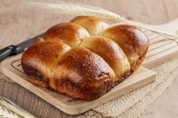 Brazilian Homemade bread on top of a wooden countertop
