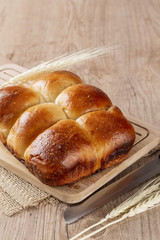 Brazilian Homemade bread on top of a wooden countertop