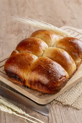 Brazilian Homemade bread on top of a wooden countertop