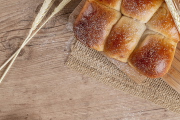 Brazilian Homemade bread on top of a wooden countertop