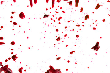 drop of blood on white background