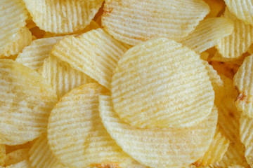 crispy potato chips snack texture background