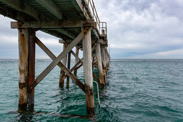 The Port Noarlunga Jetty with no people in South Australia on 23rd August 2018